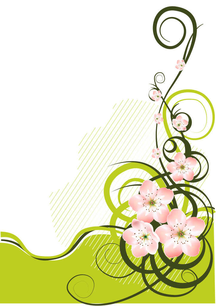 春の花 - ベクター グラフィックと春の背景 - ベクター画像