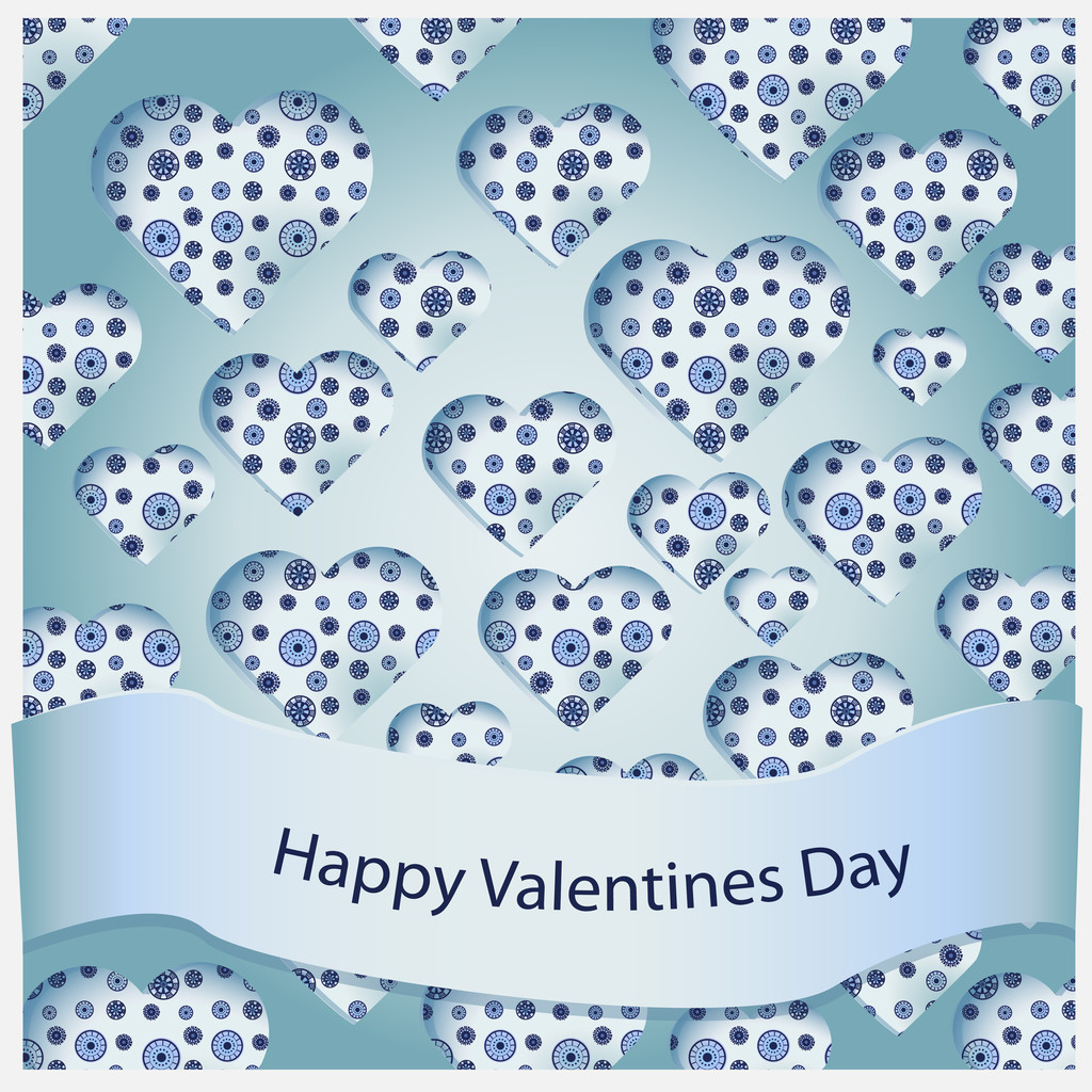 Vector beautiful valentine card with hearts - Vector, Image