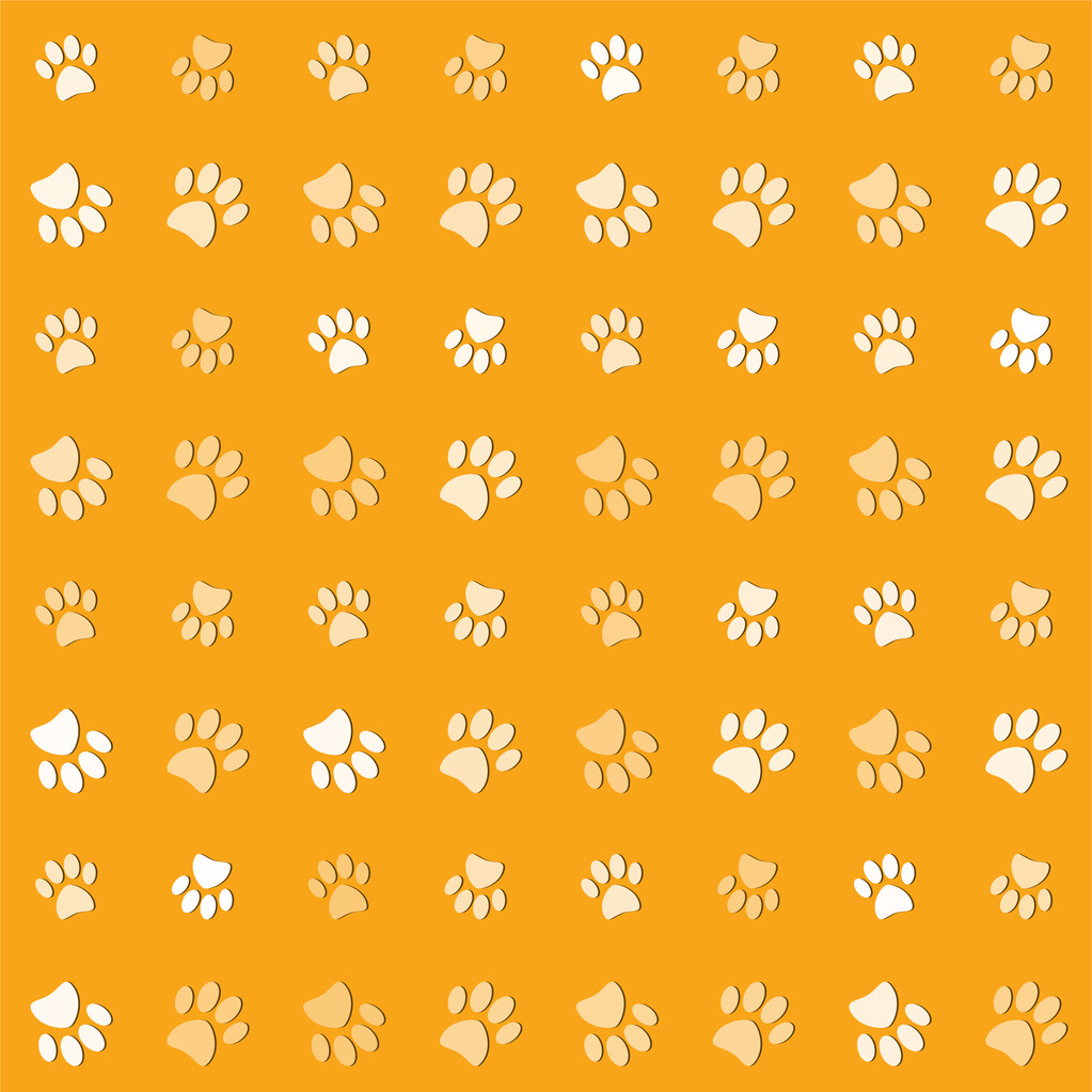 Ilustração animais patas imprimir em um fundo amarelado
 - Vetor, Imagem