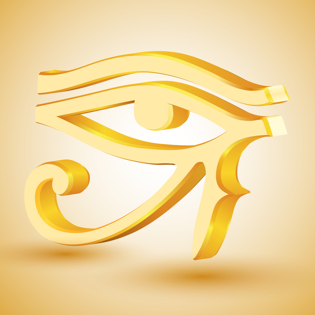 Gold eye of Horus. - Vector, Image