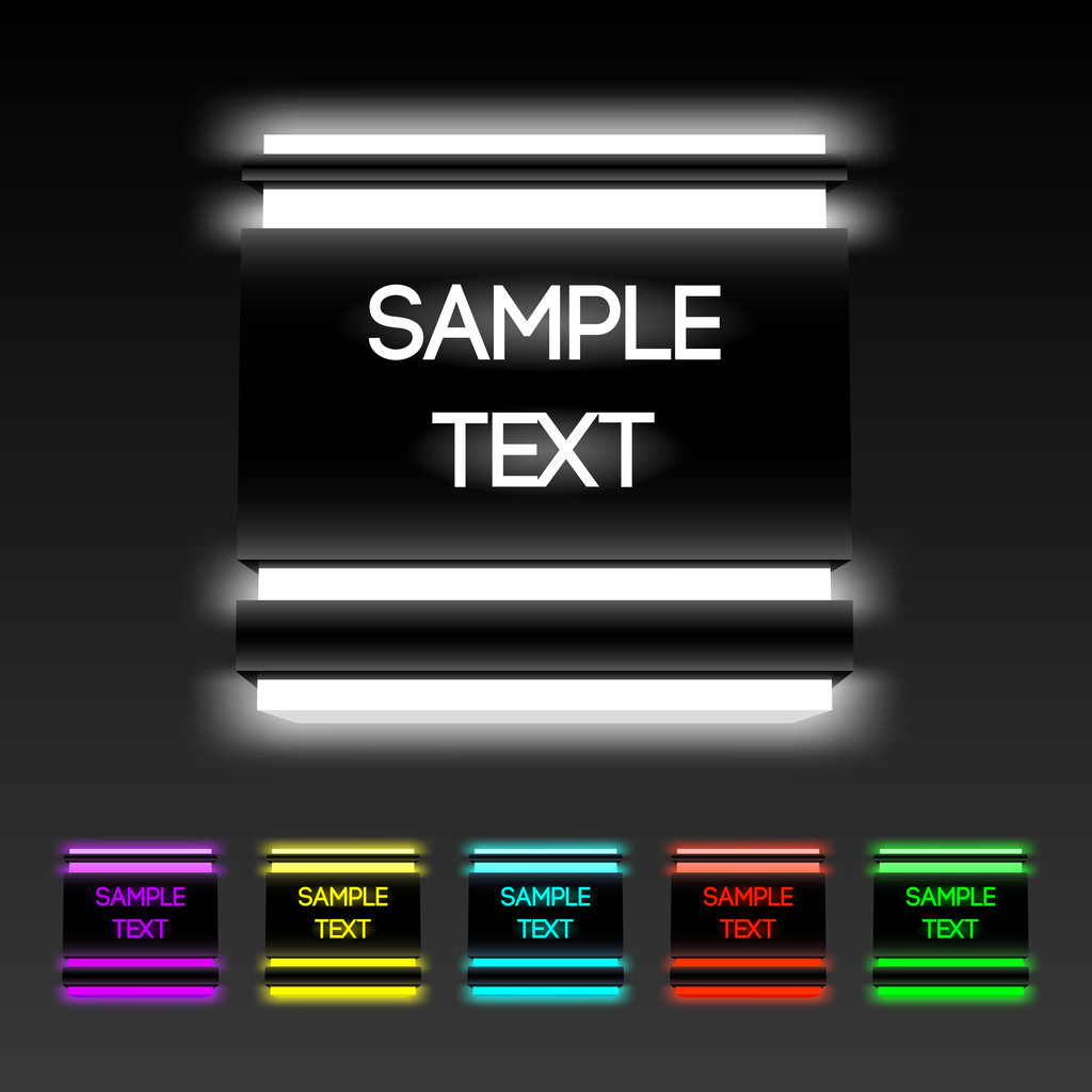 Vector set of glowing buttons. - Vector, Image