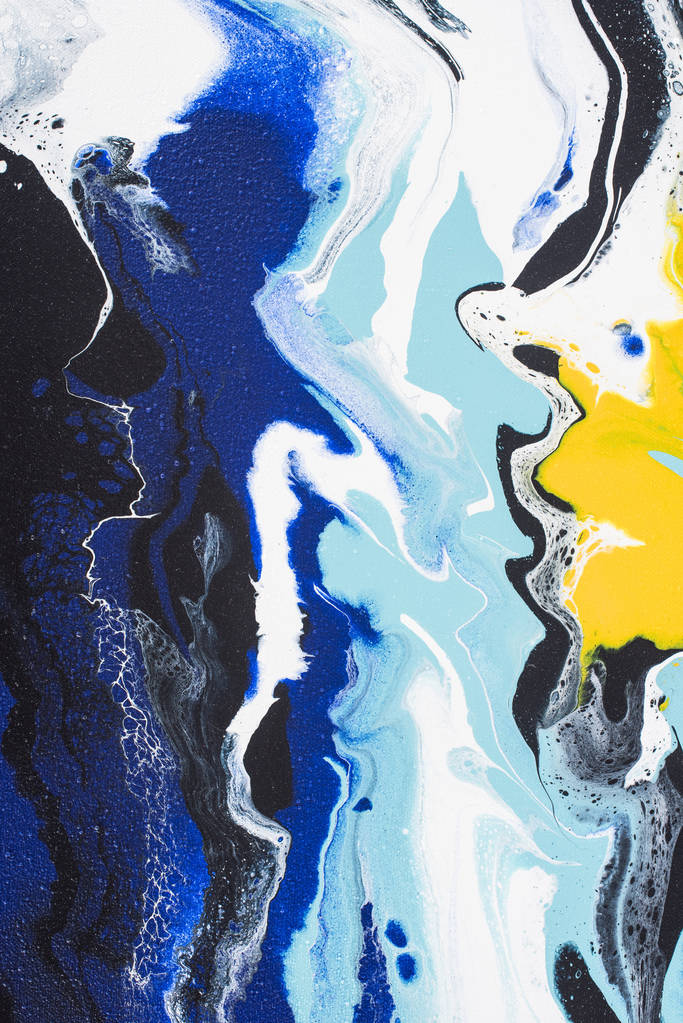 Fondo acrílico abstracto de color amarillo y azul
 - Foto, imagen