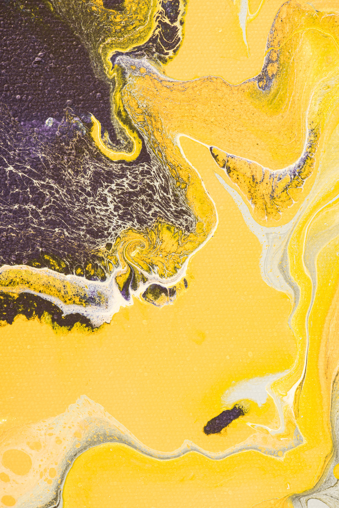 Abstract texture with yellow oil paint - Photo, Image