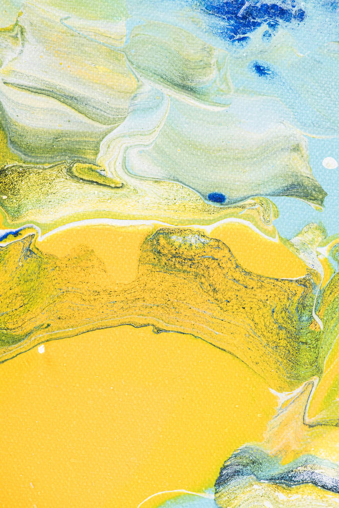 Texture abstraite avec peinture à l'huile jaune et bleue
 - Photo, image