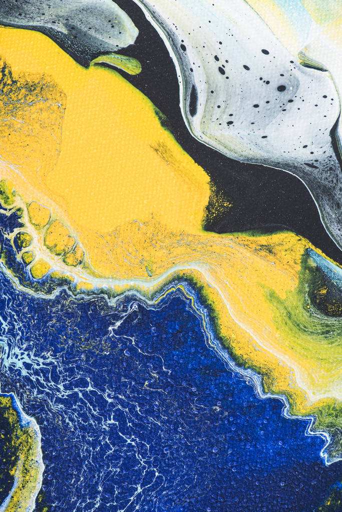Абстрактний фон з жовто-блакитною олійною фарбою
 - Фото, зображення