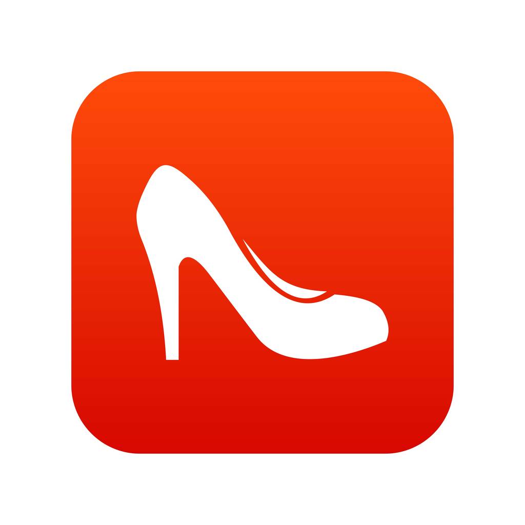 Kadın Ayakkabı topuklu simgesi dijital kırmızı - Vektör, Görsel