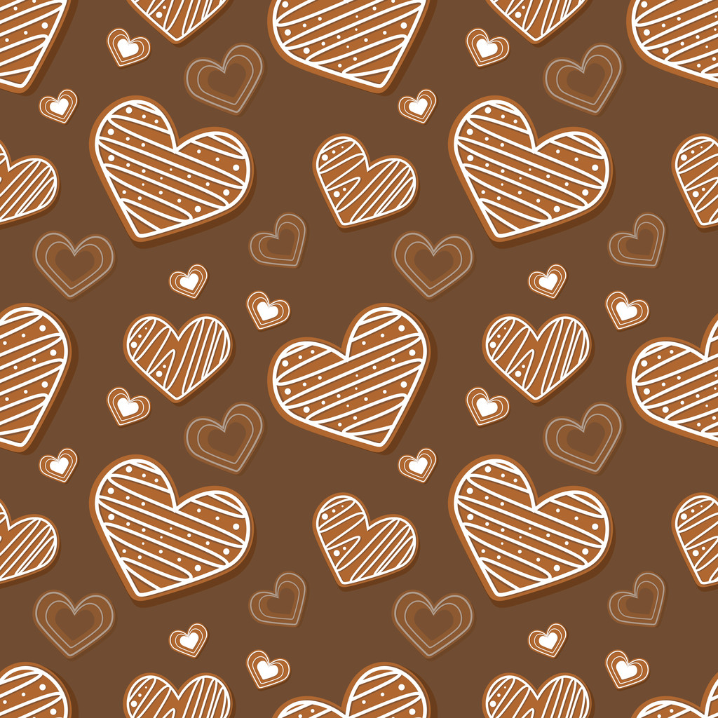 Vector brown background with hearts. - Vector, Image