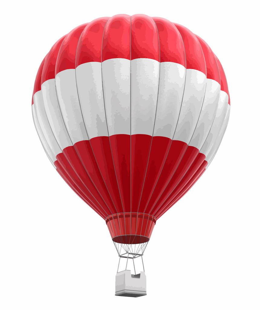 Hete luchtballon met Oostenrijkse vlag. Afbeelding met uitknippad - Vector, afbeelding