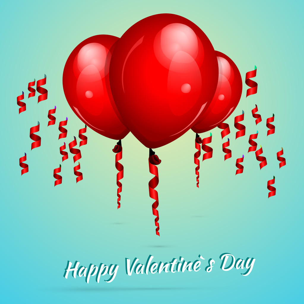 Valentýnský pozadí s balónky - Vektor, obrázek