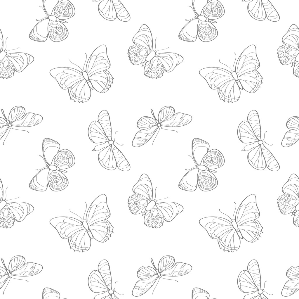 Бесшовный фон бабочки - векторная иллюстрация
 - Вектор,изображение