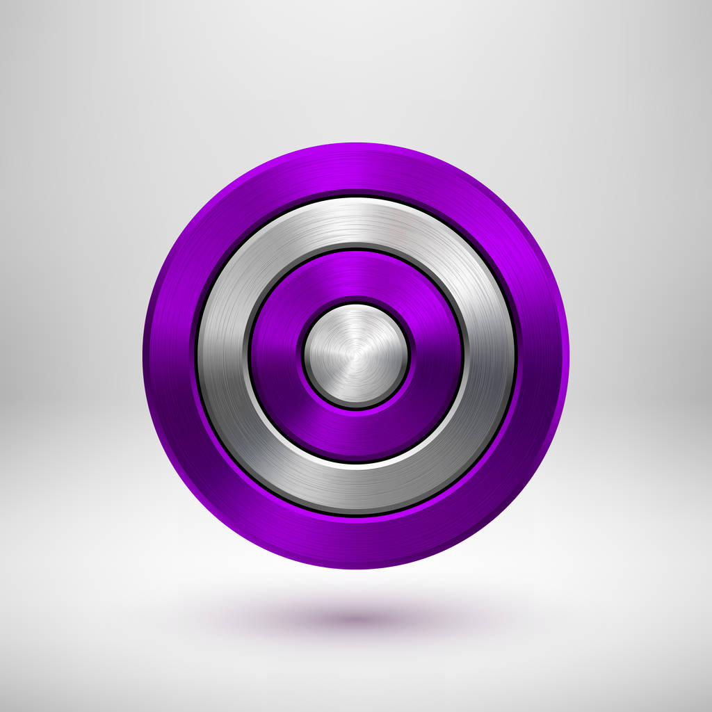 Violette technologie cirkel Metal Badge - Vector, afbeelding