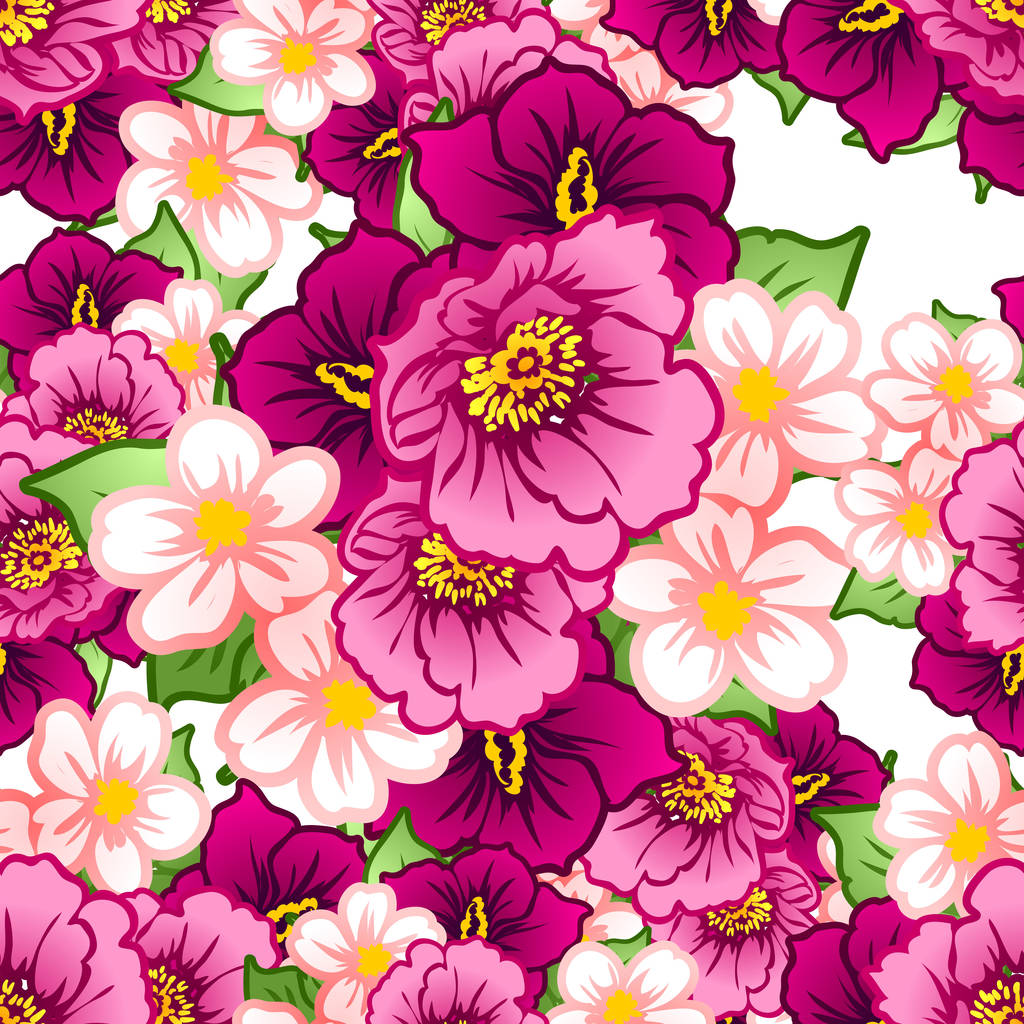 Květinový vzor bezešvé vintage styl. Květinové prvky v barvě - Vektor, obrázek