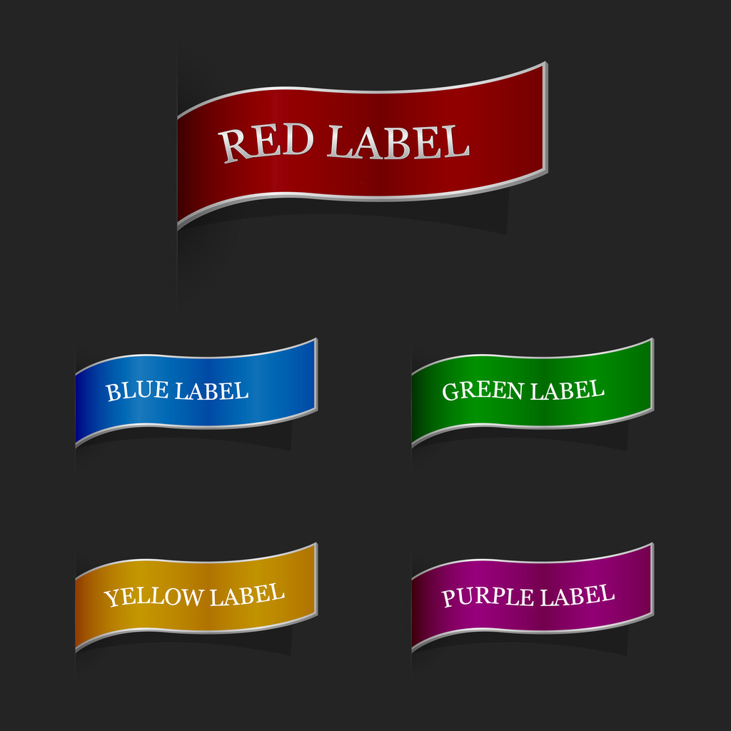 Vector set of ribbon labels. - Vector, Image