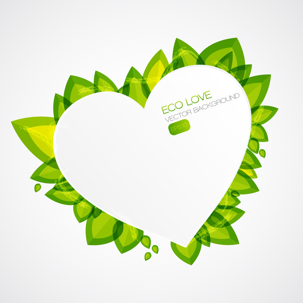 Abstract plant icon with heart element - Vector, Image