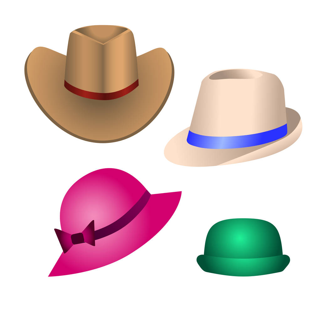Hats for decoration of postcards, banners, booklets, leaflets, w - Vector, Image
