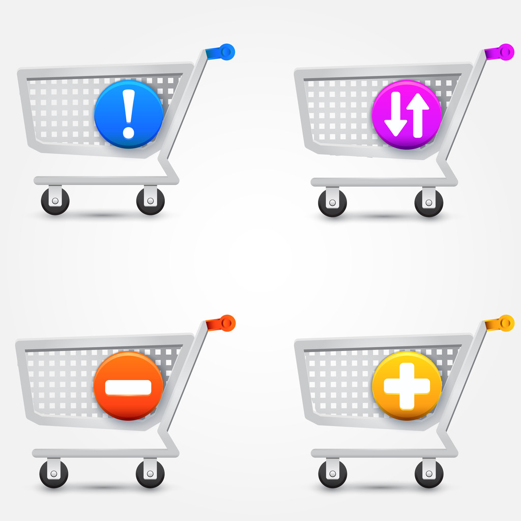 Vector shopping basket icons - Vector, Image