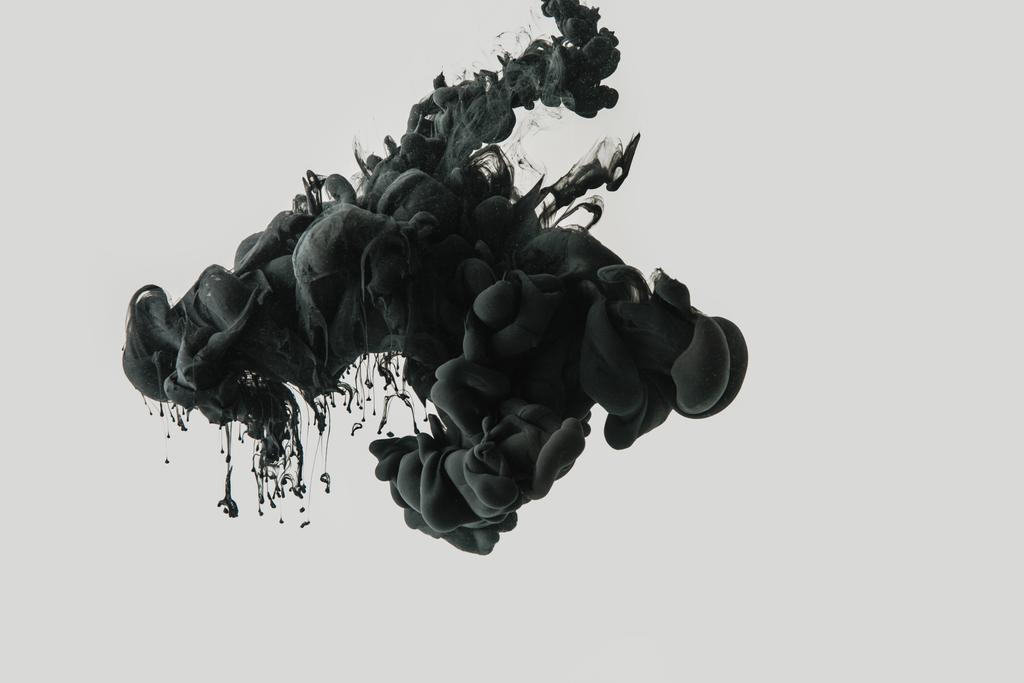 Zár megjelöl kilátás a fekete tinta elszigetelt szürke víz - Fotó, kép