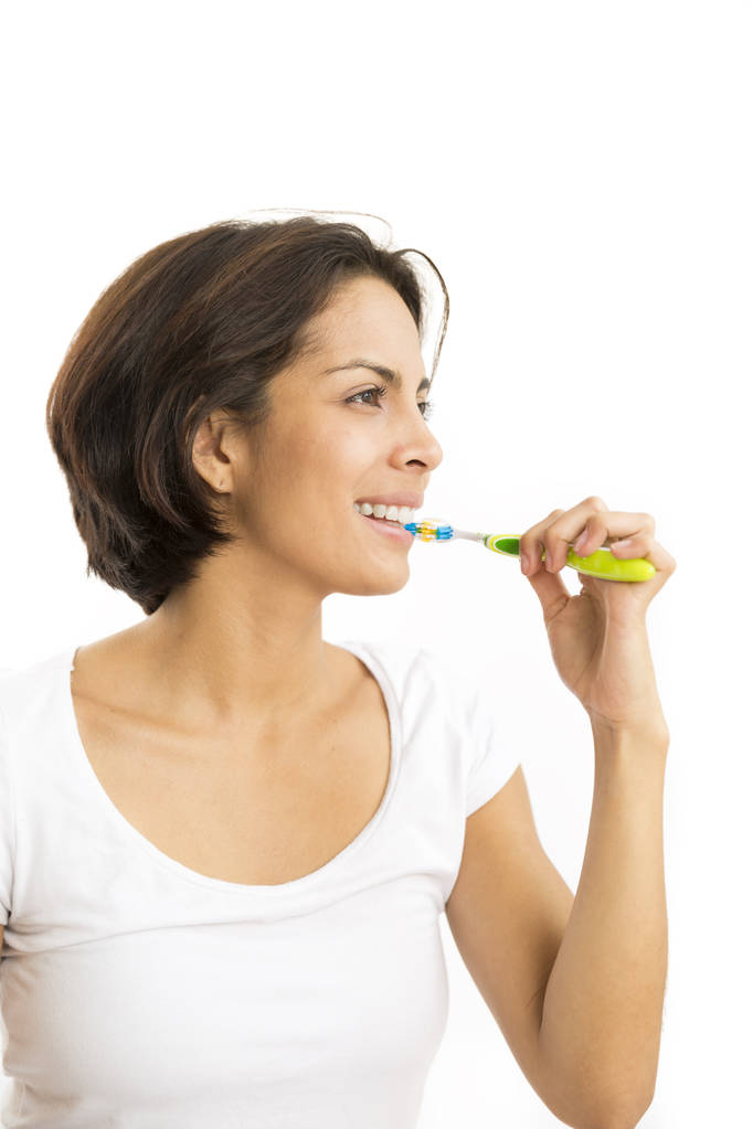 Attraente donna spazzolatura denti
 - Foto, immagini