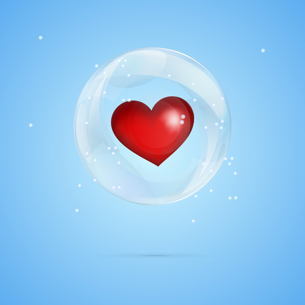 Vektorillustration eines Herzens in Blase. - Vektor, Bild
