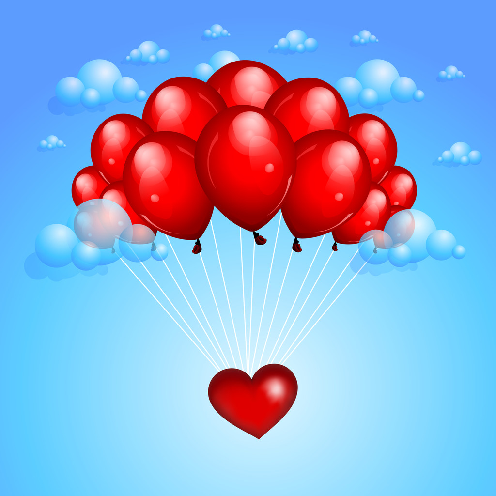 Fond de Saint-Valentin avec ballons
 - Vecteur, image