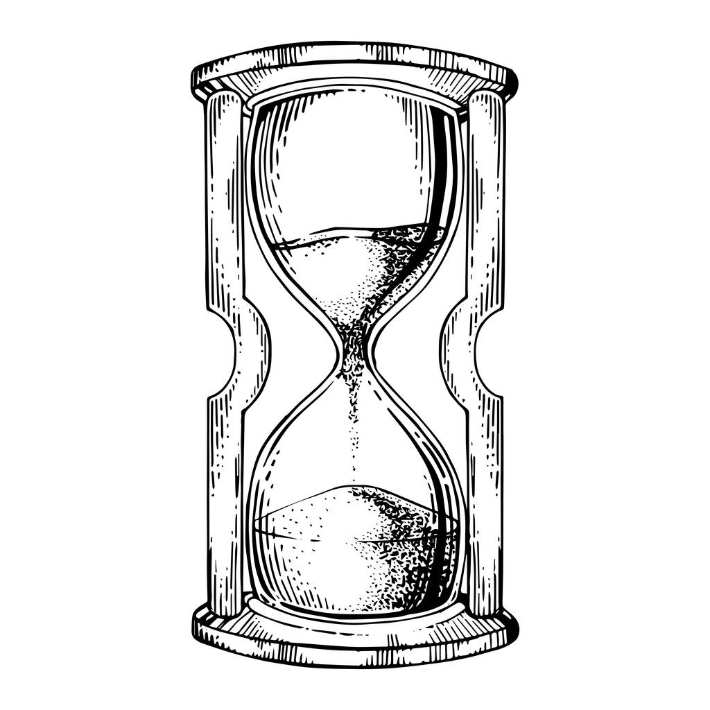 Piasek zegarkowym Grawerowanie ilustracja wektorowa - Wektor, obraz