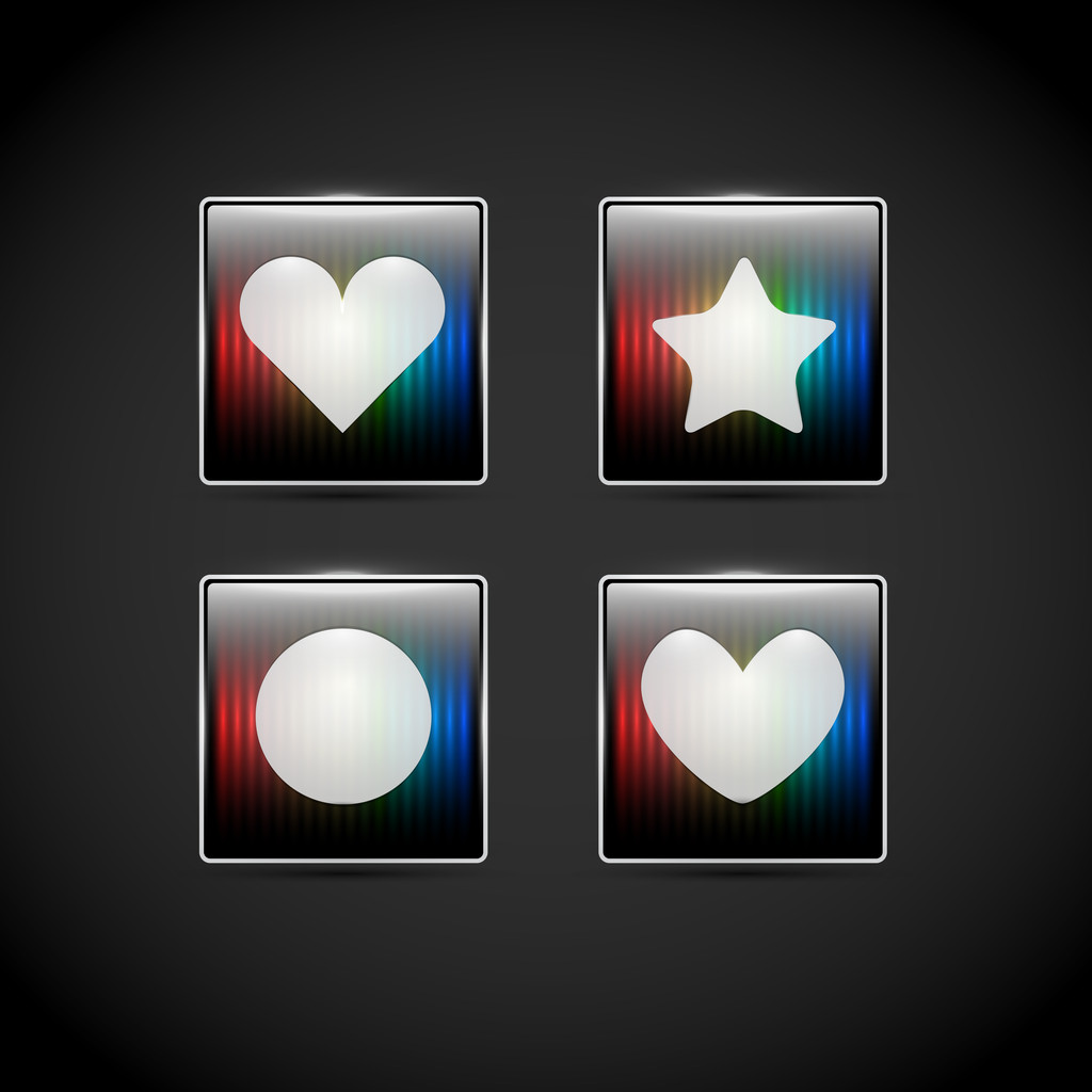 Векторные веб-элементы - сердце, круг, звезда
 - Вектор,изображение