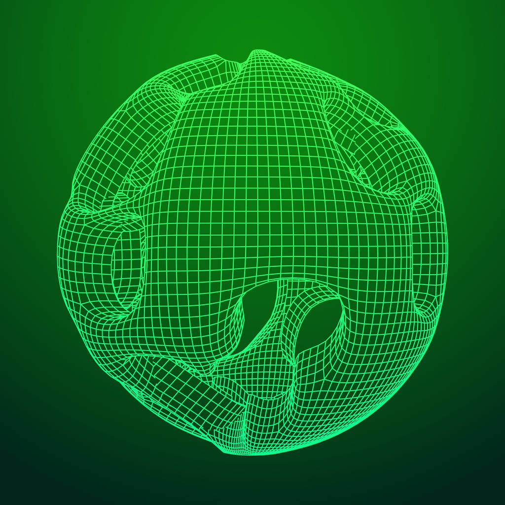 Esfera de marco de alambre de vector abstracto
 - Vector, Imagen