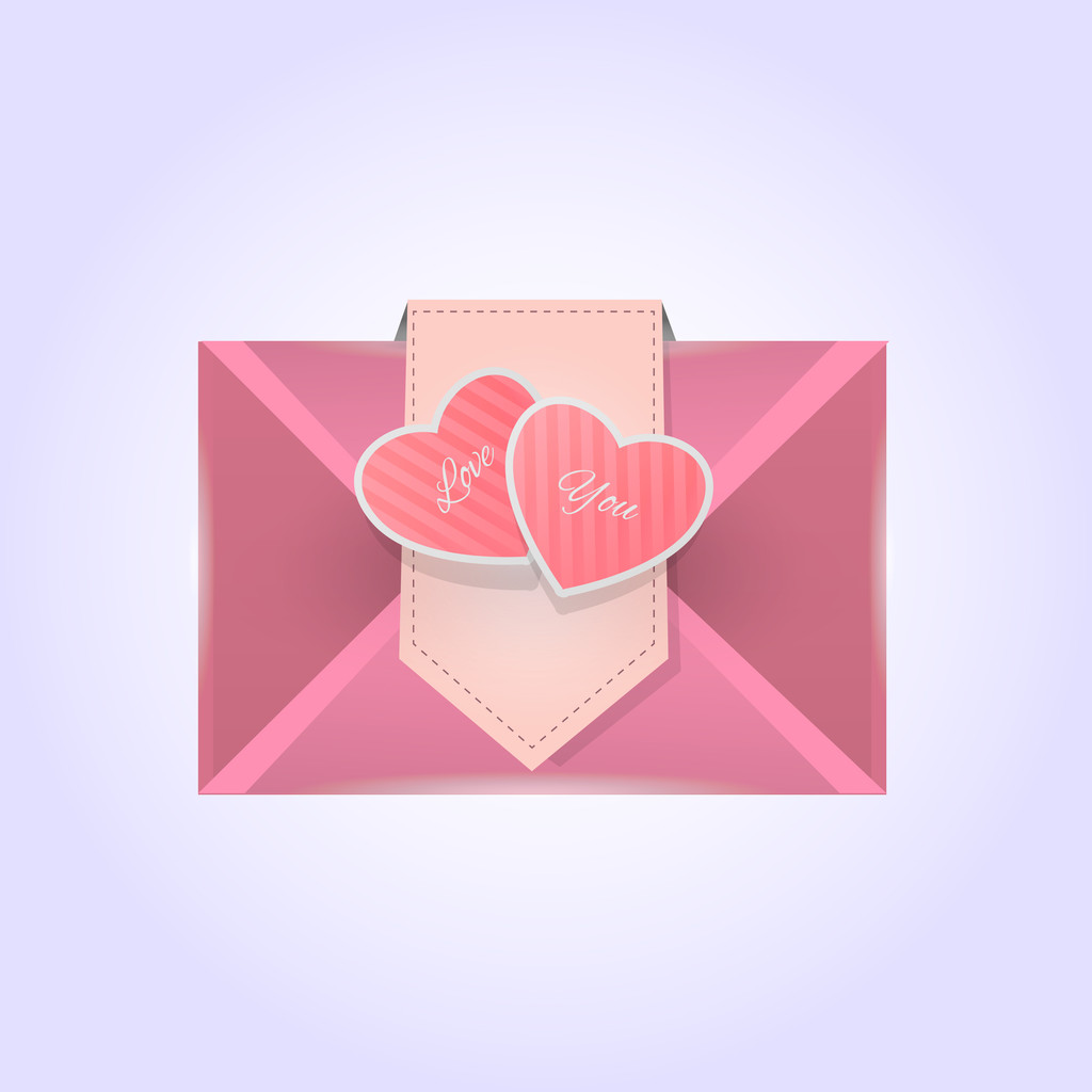 Valentine's day greeting letter - vector illstration - Vector, Image