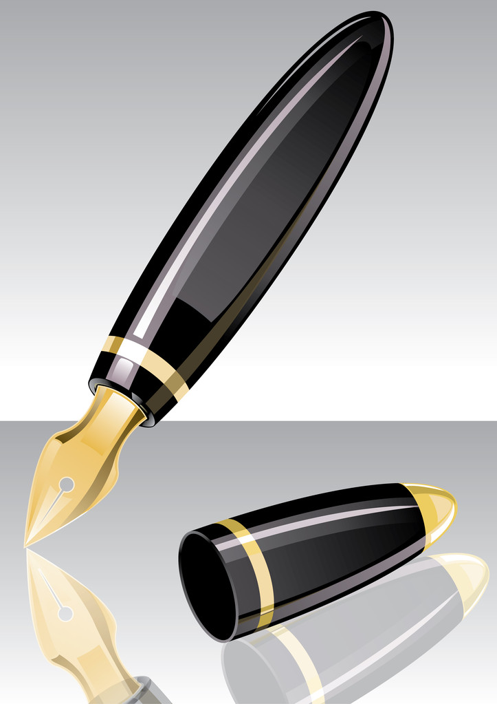 zwarte pen - Vector, afbeelding