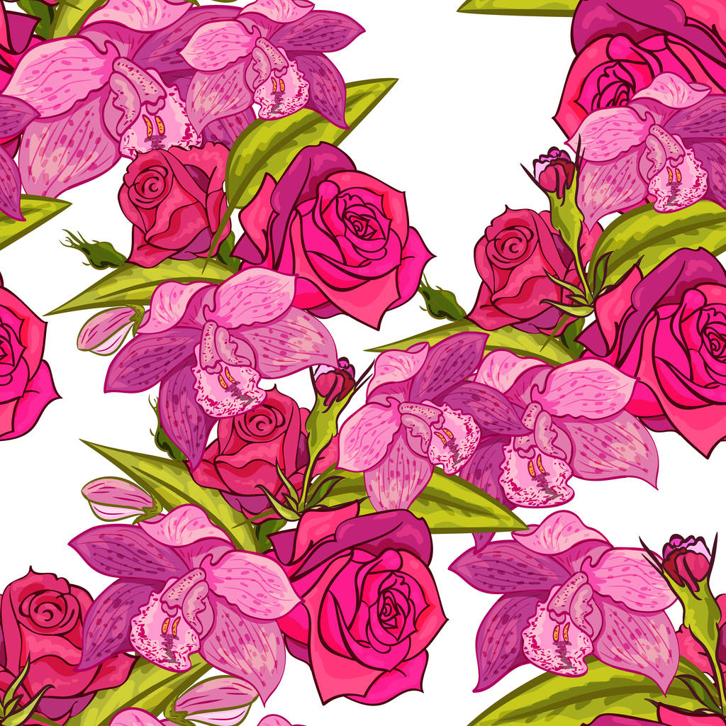 διάνυσμα άνευ ραφής λουλούδι μοτίβο - Διάνυσμα, εικόνα