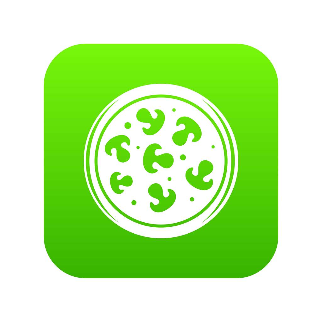 Pizza z pieczarkami ikona zielony cyfrowy - Wektor, obraz