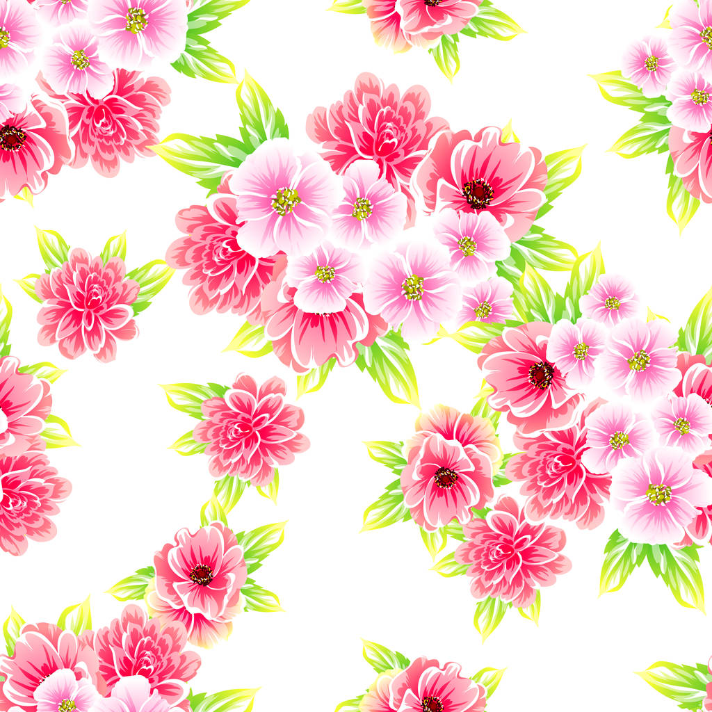 nahtlose Blumenmuster im Vintage-Stil. Florale Elemente in Farbe - Vektor, Bild