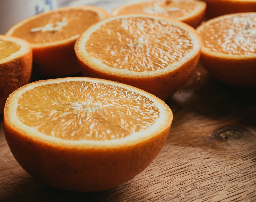 Primer plano de las naranjas en rodajas
 - Foto, Imagen
