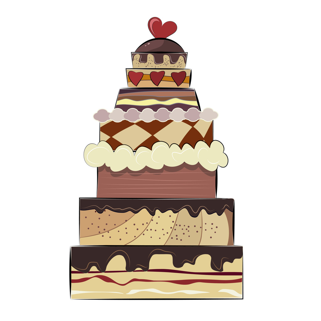 Grande bolo de aniversário
 - Vetor, Imagem