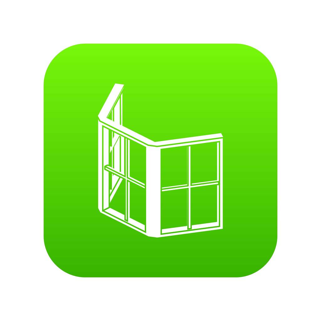 Зеленый вектор рамки окна фасада
 - Вектор,изображение