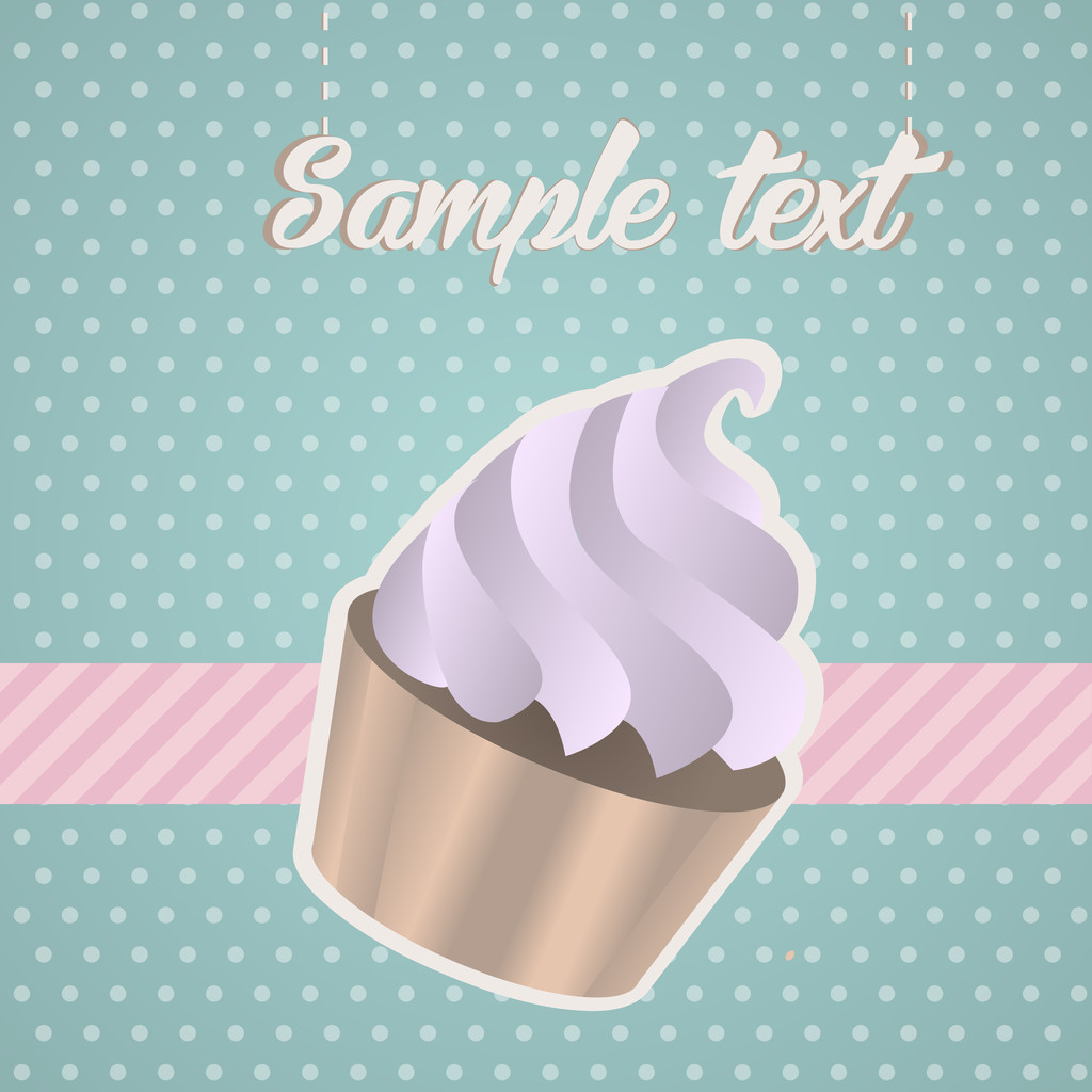 Vintage background with cupcake. - Vector, Image