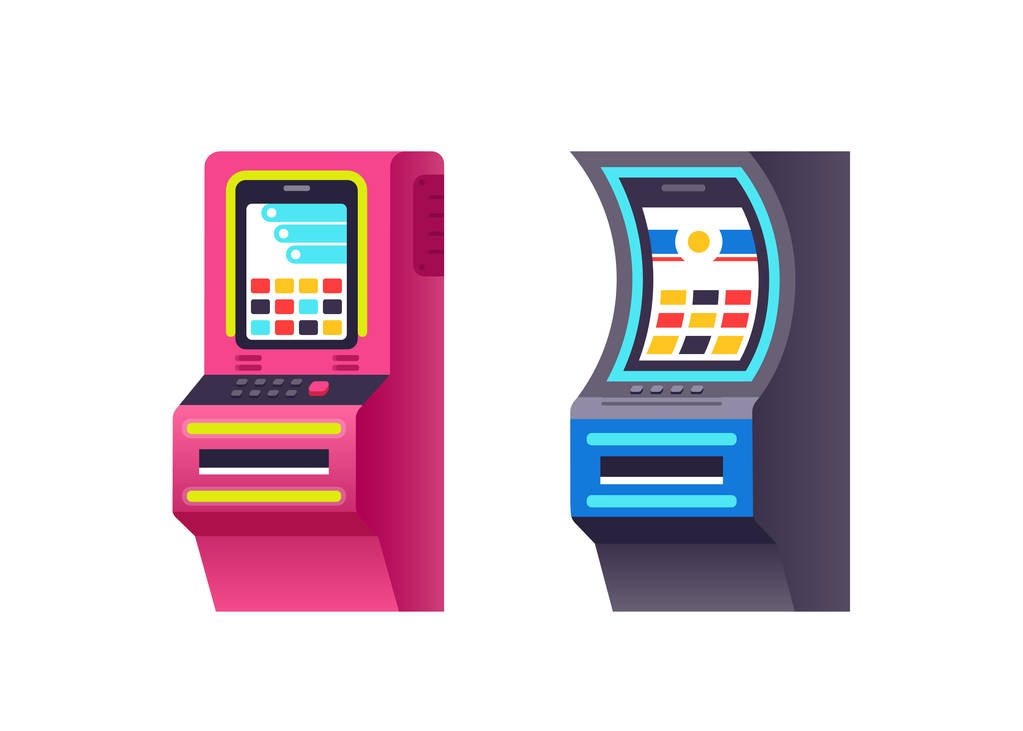 Slot machine, electronic virtual game with making virtual points, bonuses. - Vector, Image