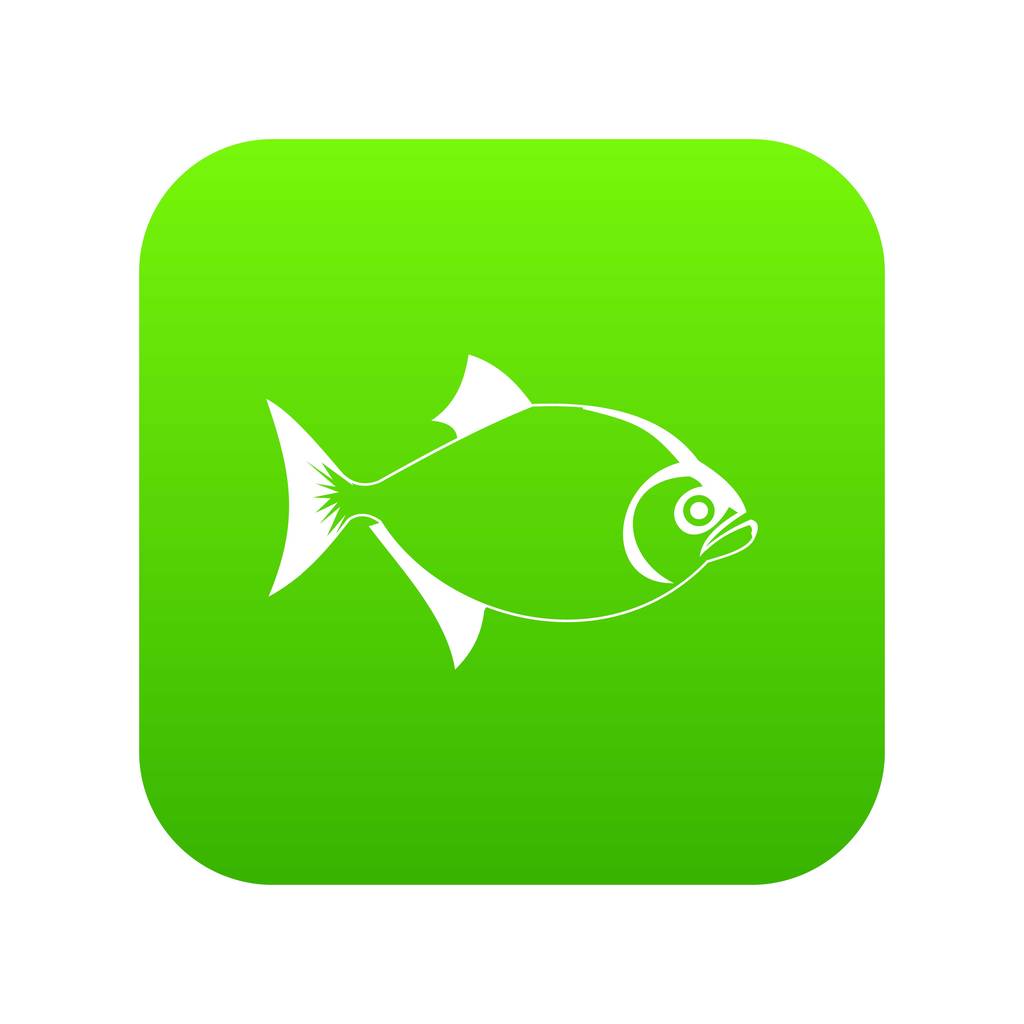 Balık simgesi dijital yeşil - Vektör, Görsel