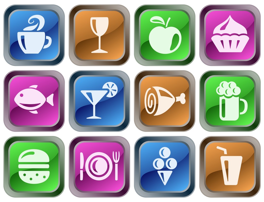Кнопки питания и напитков
 - Вектор,изображение