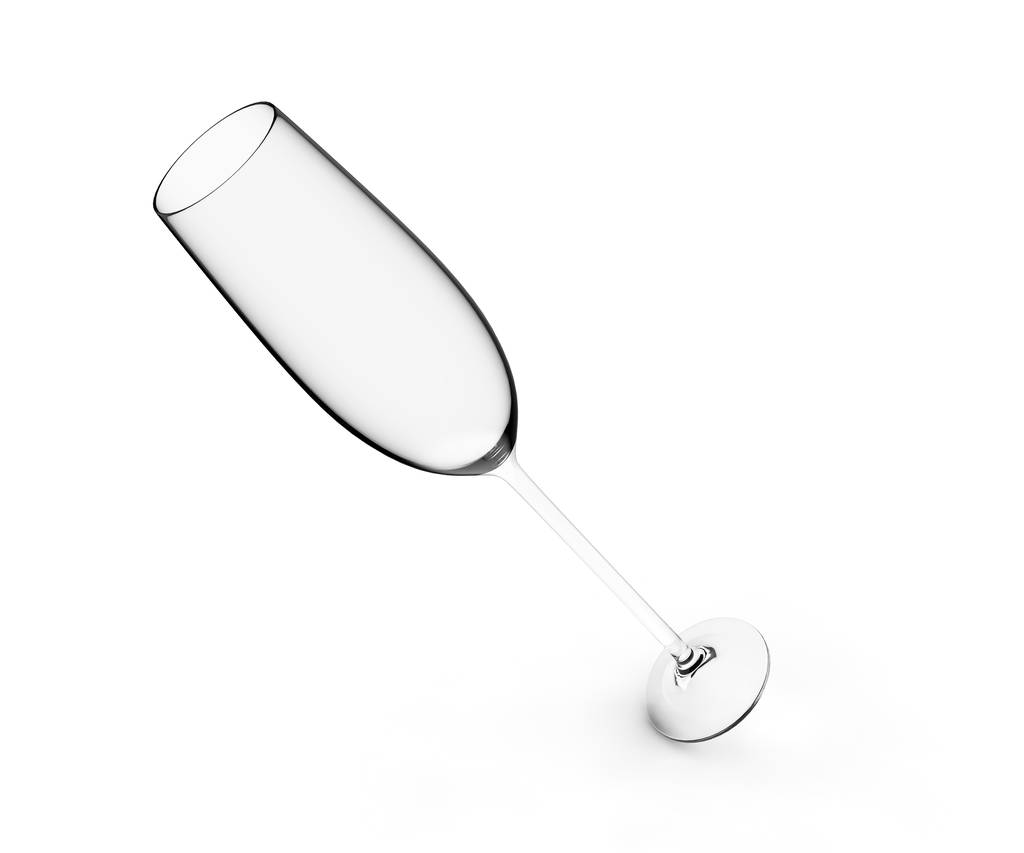 Lege wijnglas geïsoleerd op een witte achtergrond 3d render - Foto, afbeelding