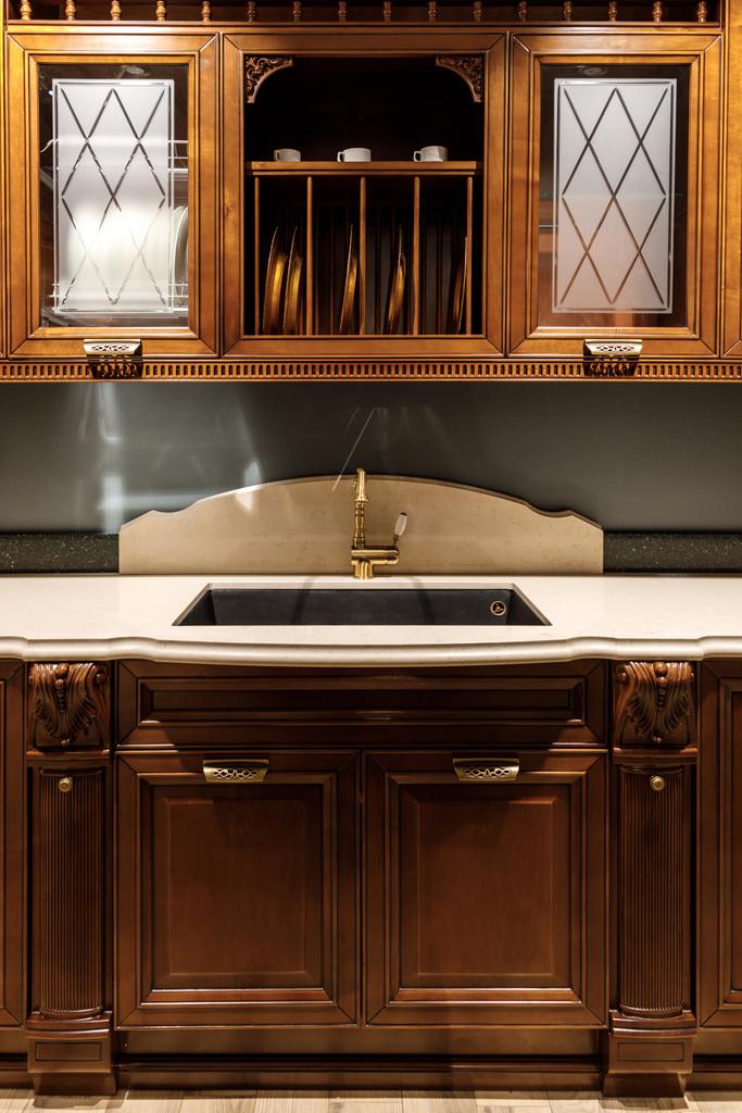 Stylish kitchen with elegant vintage style sink - Photo, Image