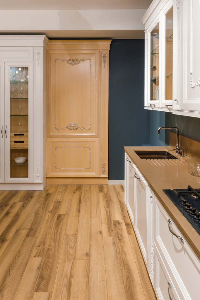 Interior da cozinha renovado com detalhes elegantes
 - Foto, Imagem