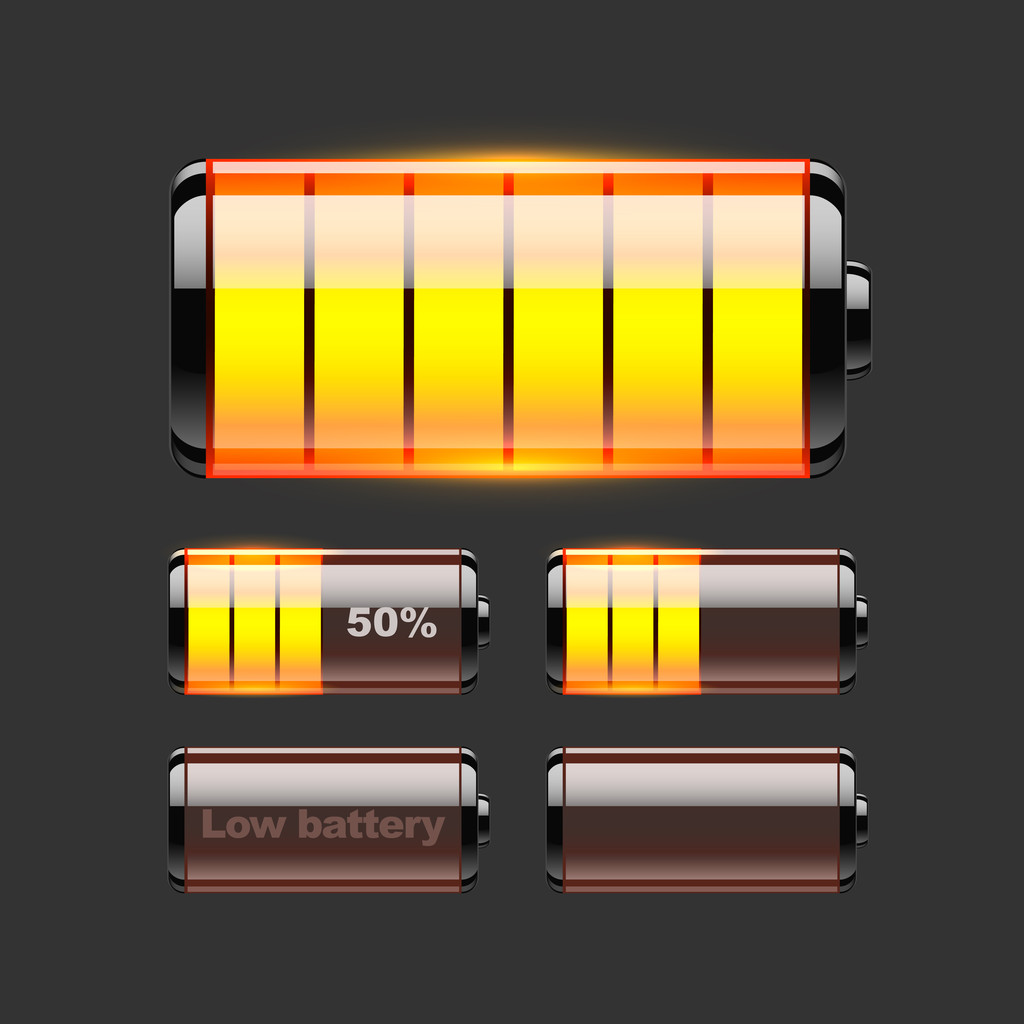 Vector set of battery charge. - Vector, Image