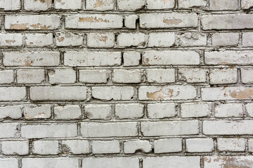Régi fehér tégla-, cement-habarcs fal - Fotó, kép
