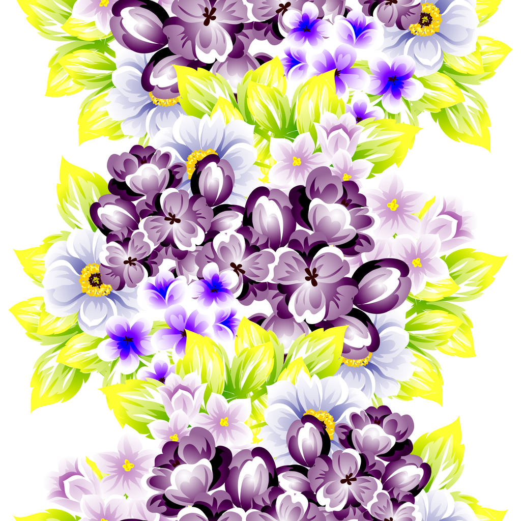 Naadloze vintage stijl bloemenpatroon. Floral elementen in kleur - Vector, afbeelding