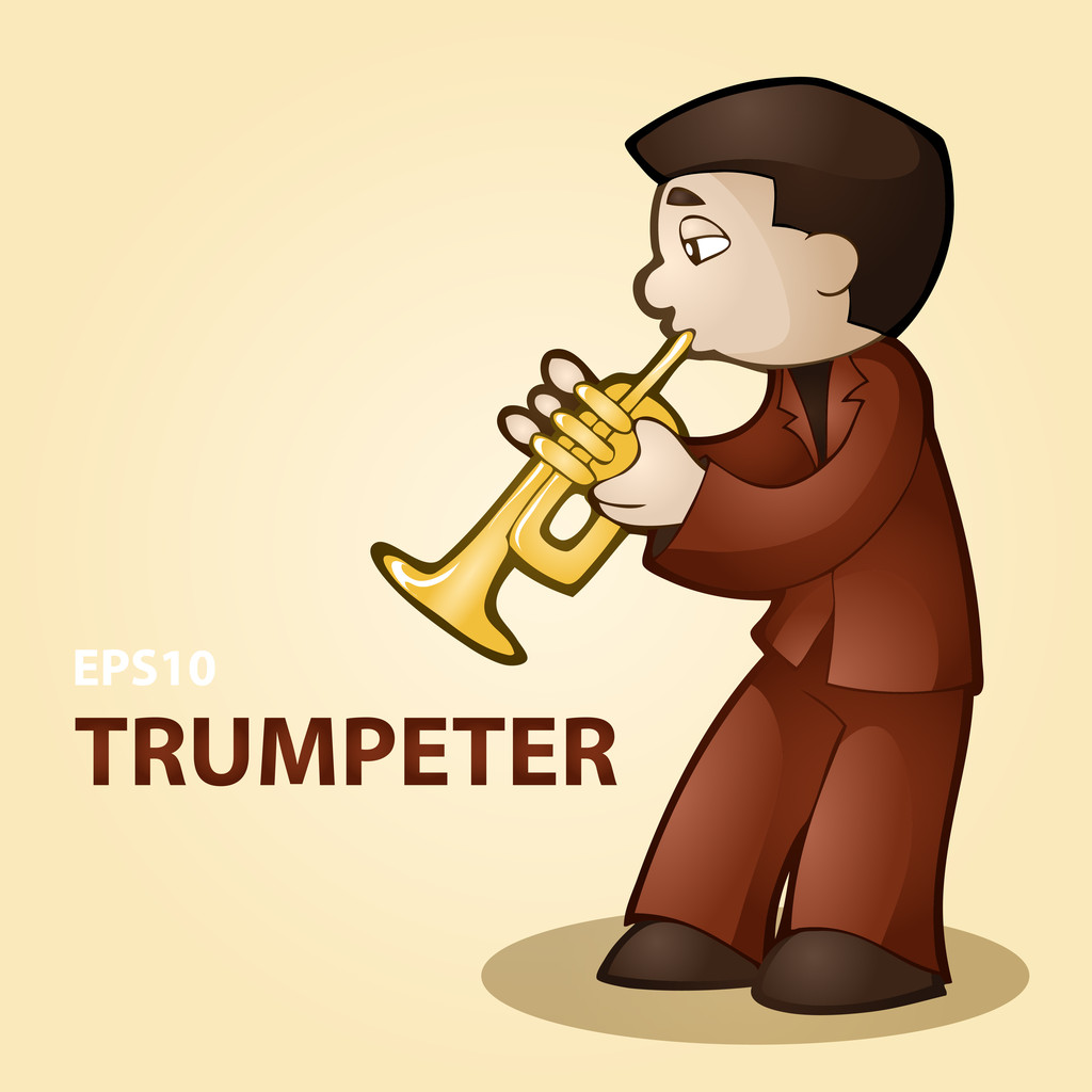 vectorillustratie van een trompettist. - Vector, afbeelding
