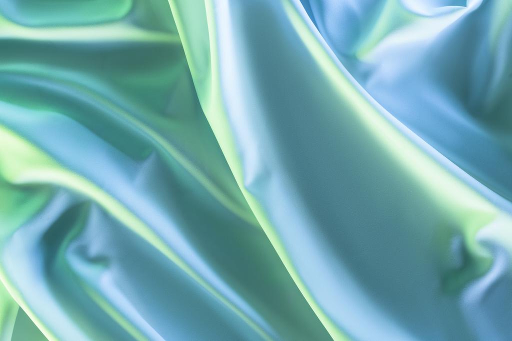 toned picture of green and blue soft silk cloth as backdrop - Photo, Image