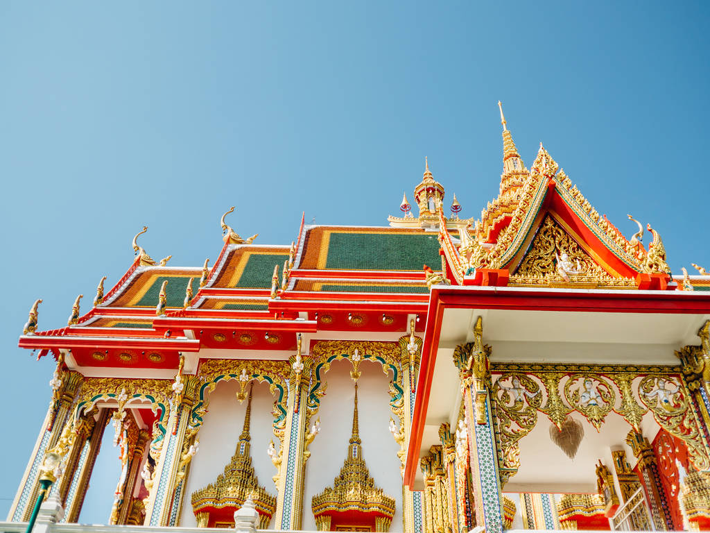 Pakkred, Nonthaburi, Thaiföld - 2018. április 24.: Wat Boa a Pakkr - Fotó, kép