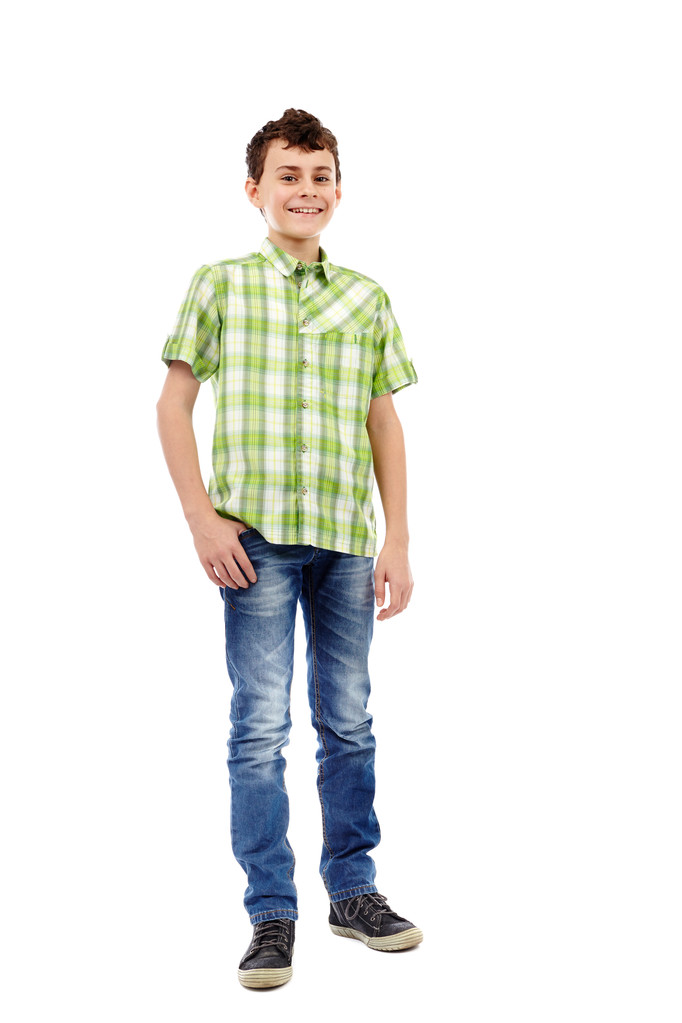 έφηβος σε καρό πουκάμισο - Φωτογραφία, εικόνα