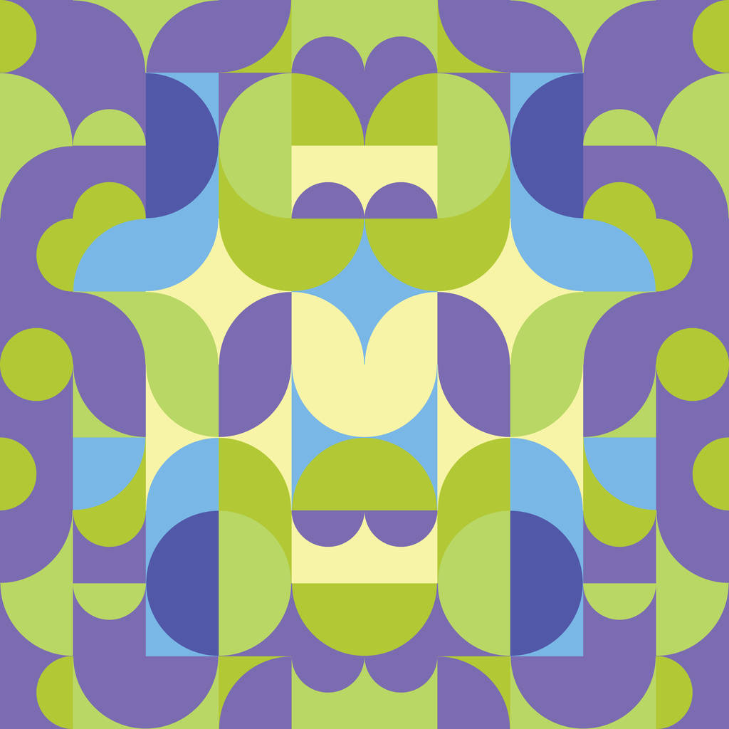 Retro abstracte geometrische cirkel naadloze patroon - Vector, afbeelding
